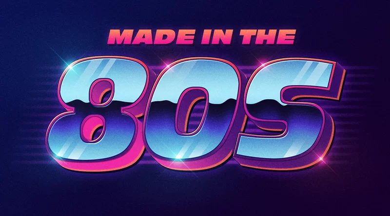 mockup estilo anos 80 tutorial designe 1 Anos 80: As melhores fontes, ícones e efeitos neon