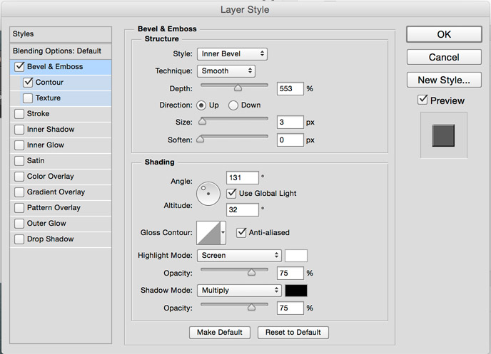tutorial texto metal estampado passo 5 designe Como fazer texto em metal estampado no Photoshop