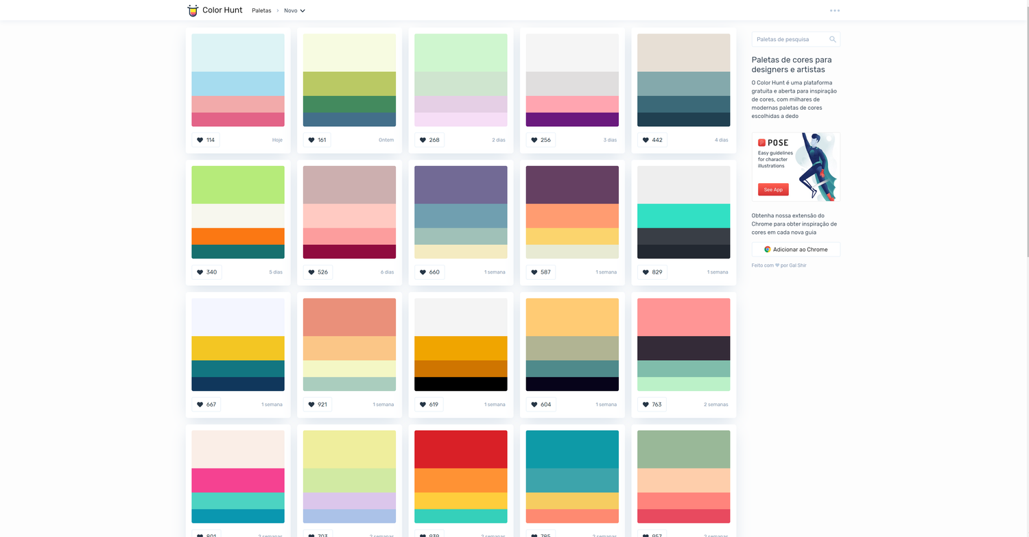 color hunt 12 sites para criar a paleta de cores perfeita designe