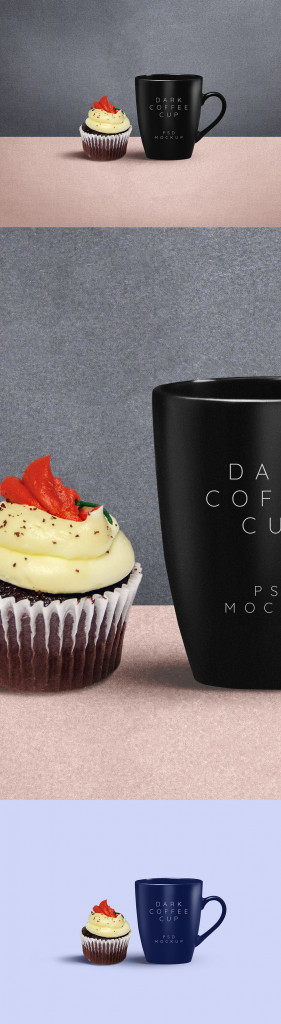 Dark Coffee Cup Mockup PSD designe