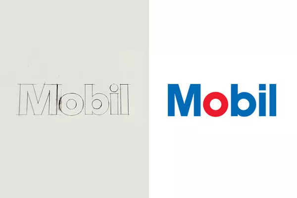mobil logo esboco designe