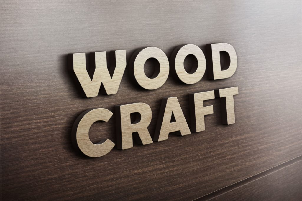 3D Wooden Logo MockUp full