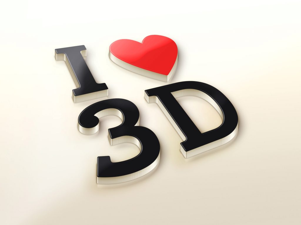 I Love 3D Logo Mockup 3D Full