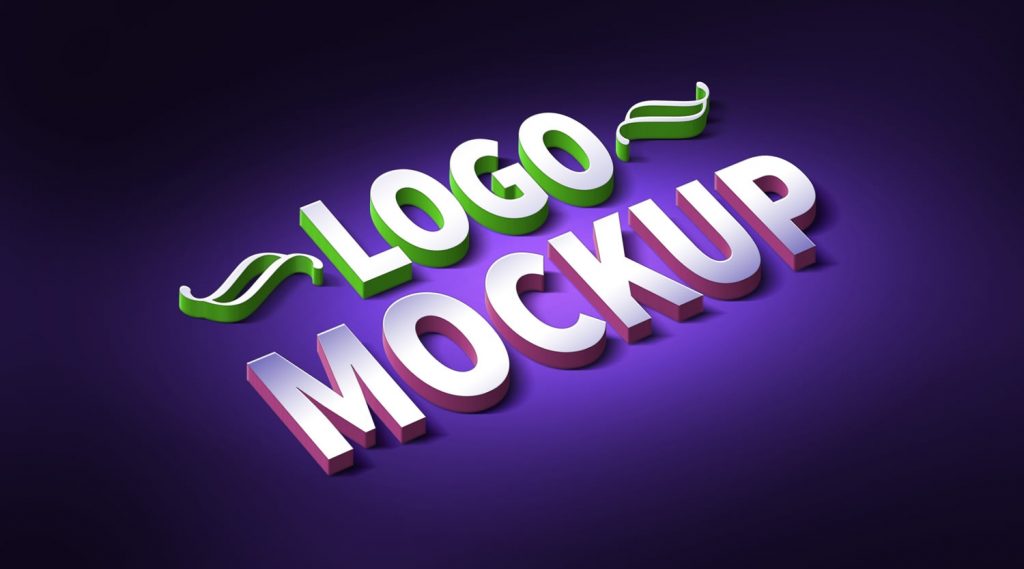 logo text mockup 3d large