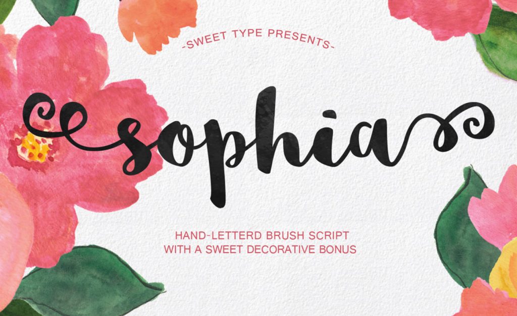sophia hand lettered brush script 1
