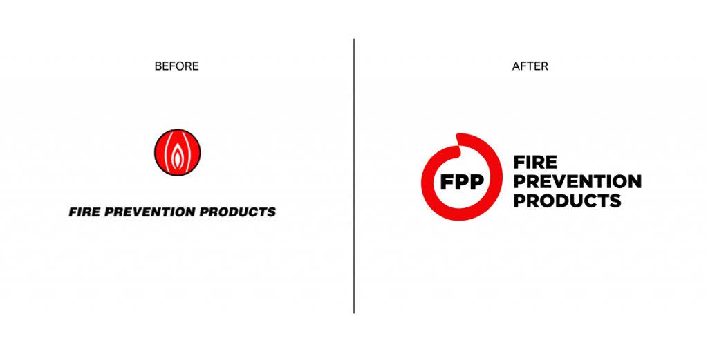 fire prevention productos logo redesign