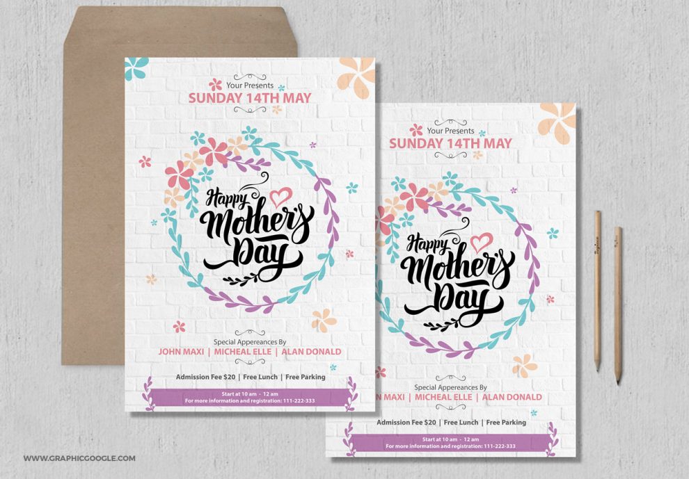 Free Pretty Mothers Day Flyer PSD Template 990x689 1
