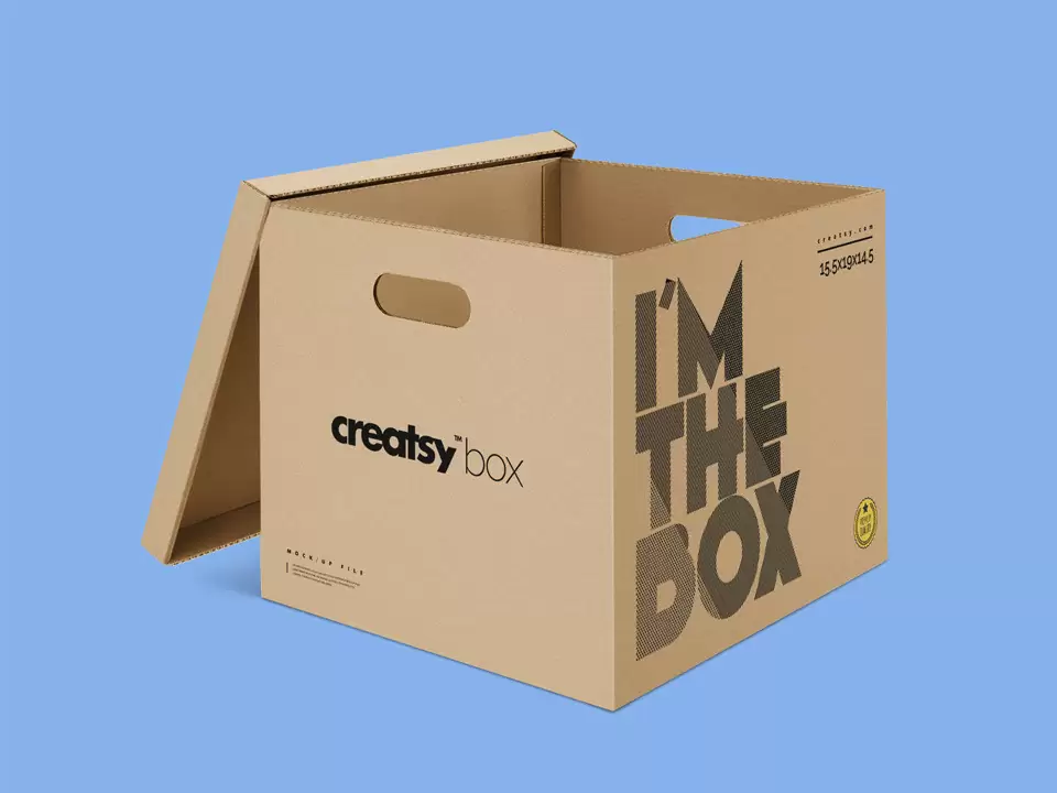 Cardboard Box Mockup 35 Box Mockups / Mockups de Caixa Grátis
