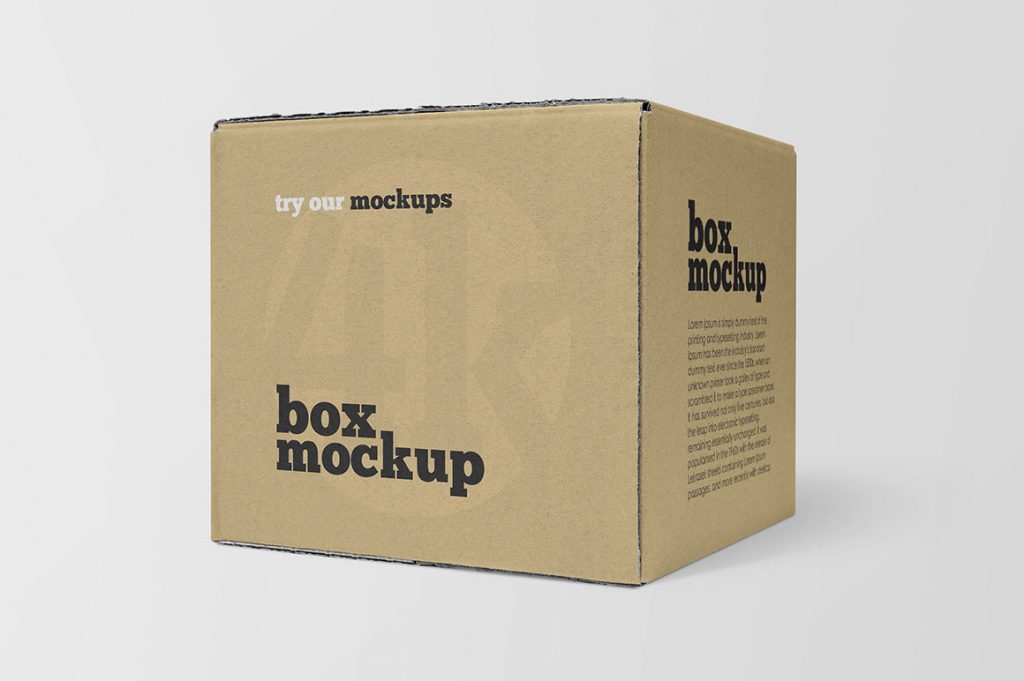 box mockup Cardboard Box Free Mockup 1 35 Box Mockups / Mockups de Caixa Grátis
