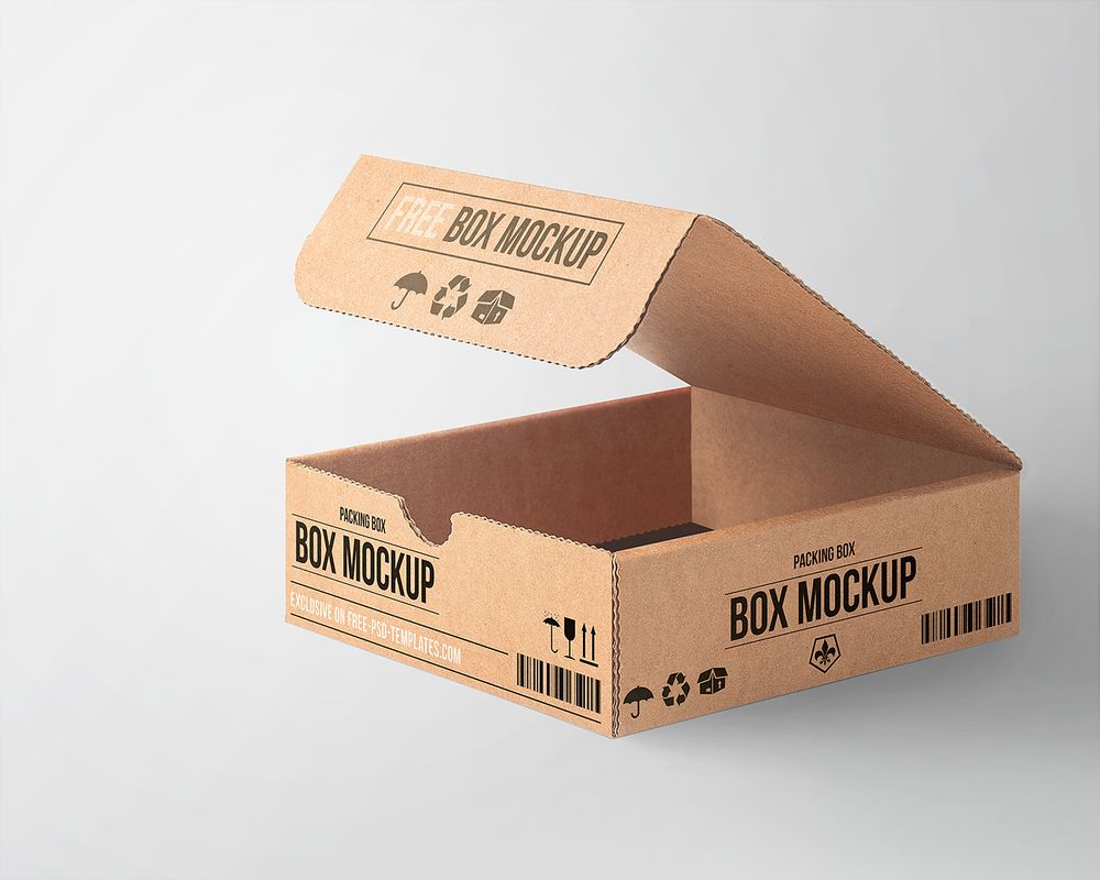 box mockup gratis Cardboard Box Mockup2 35 Box Mockups / Mockups de Caixa Grátis
