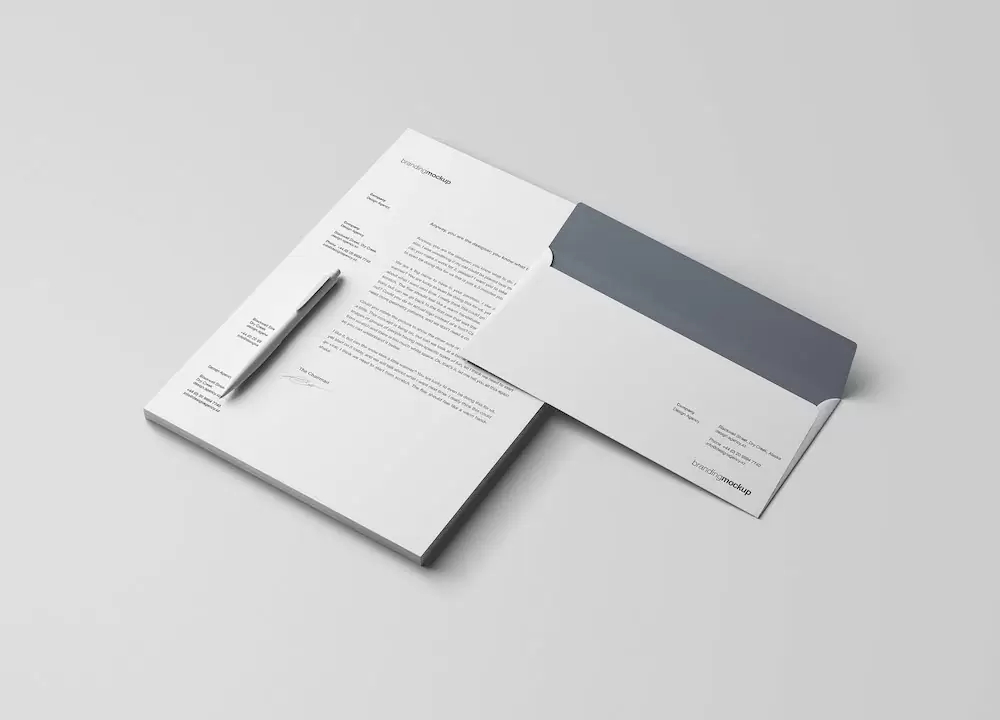letterhead envelope psd mockup 25 Mockups de Envelope Grátis para Baixar