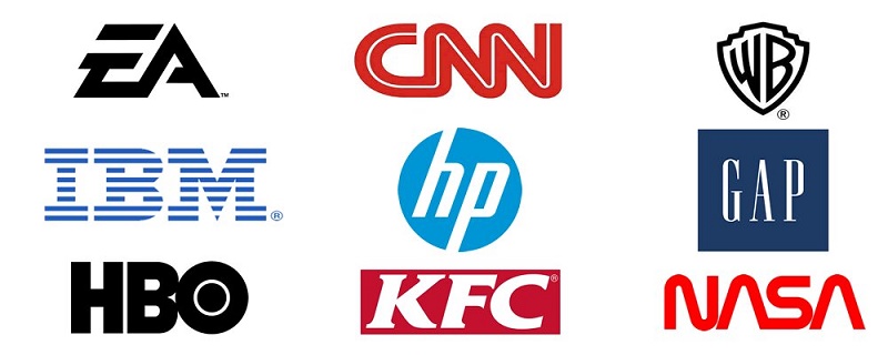Logotipos baseados em uma tipografia exemplos