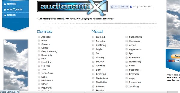 Sites para baixar musicas gratuitas Audionautix
