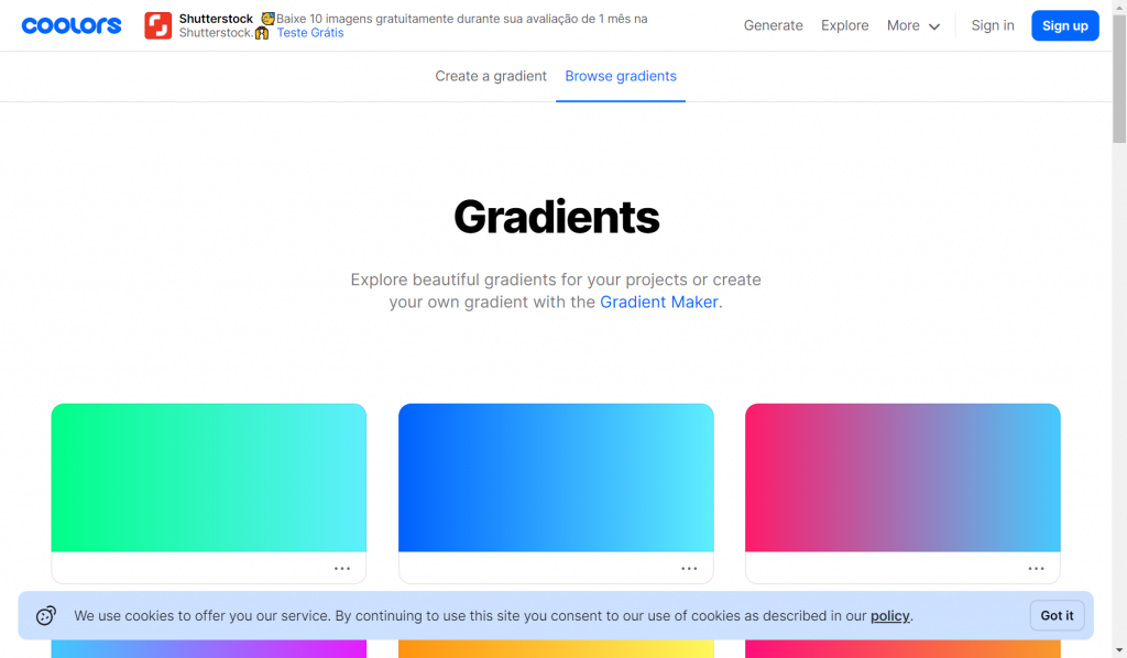 coolors gradientes Gradientes: 8 Sites para gerar gradientes grátis