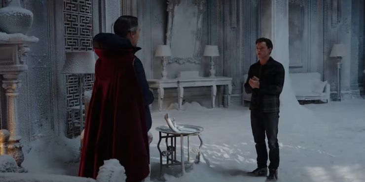 Benedict Cumberbatch como Doutor Estranho e Tom Holland como Peter Parker em Homem Aranha No Way Home Doutor Estranho Erra o Feitiço: Seria ele o verdadeiro vilão de 