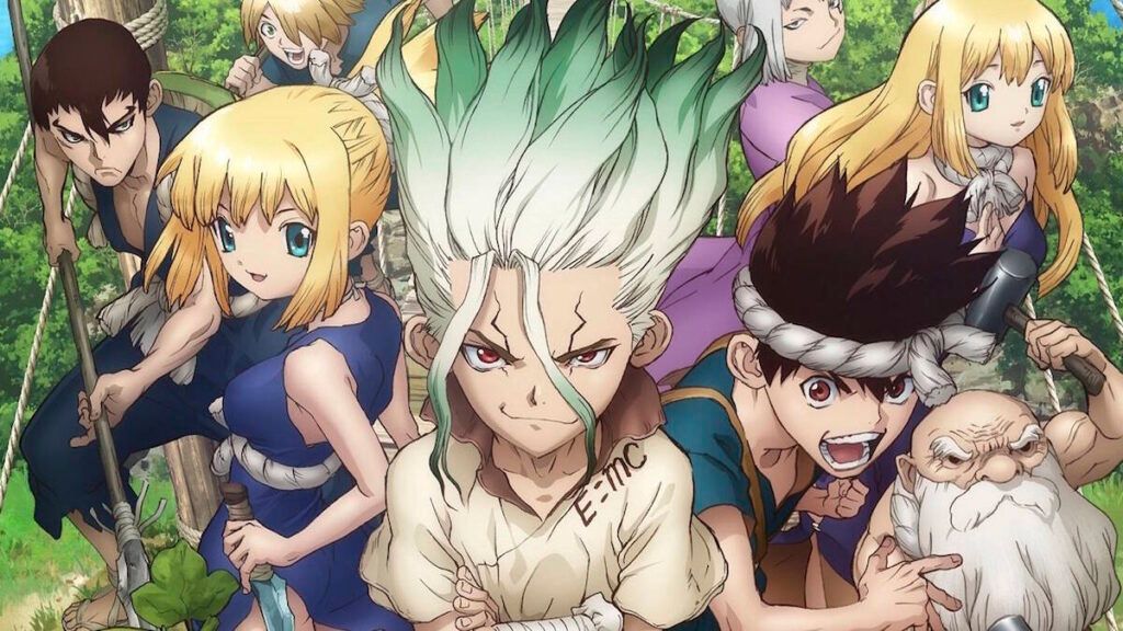 dr stone aniems de guerra 35 Melhores Animes de Guerra e Militares de todos os Tempos