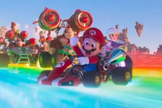 super mario bros filme rainbow road Trailer do filme Super Mario Bros. revela Peach, Rainbow Road e muito mais