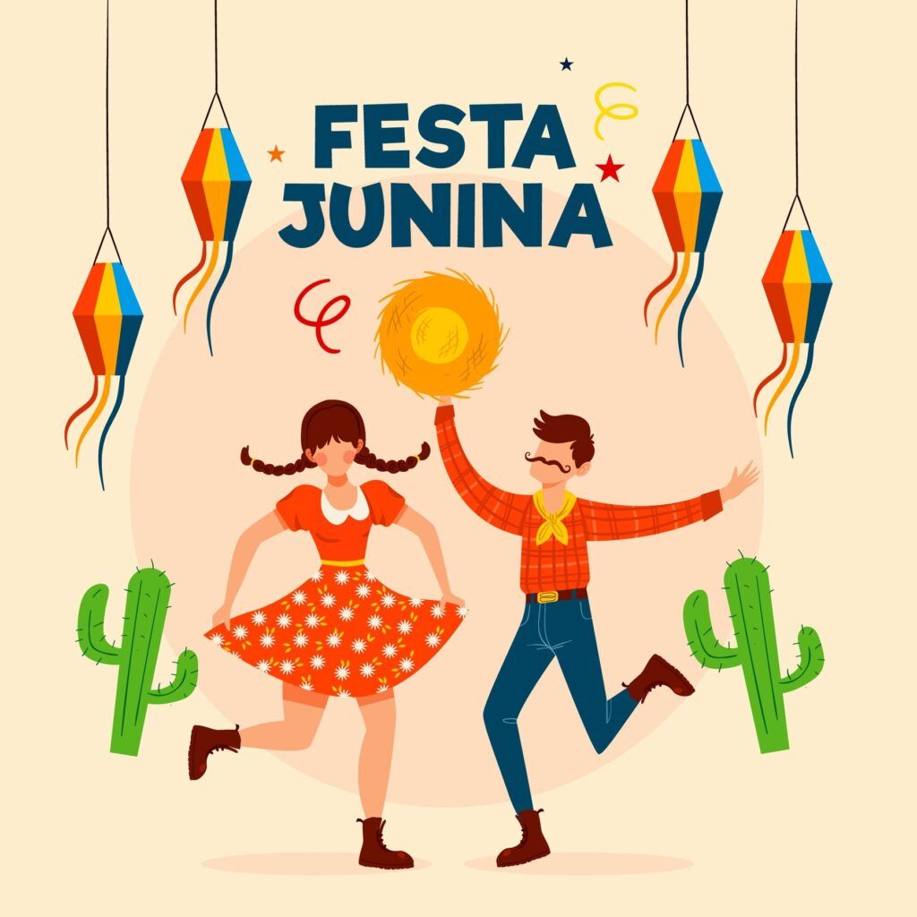 Festa junina event hand drawn 10 Vetores de Festa Junina e São João Grátis em PSD e SVG