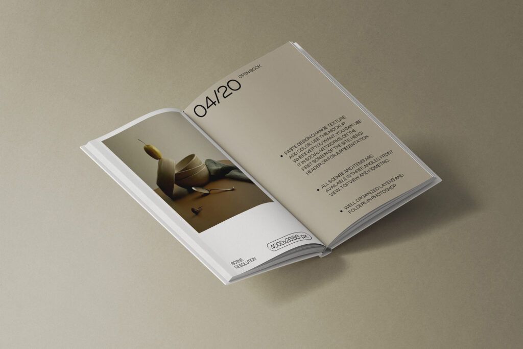 open hard cover book mockup isometric 8 Melhores mockups de livro aberto grátis