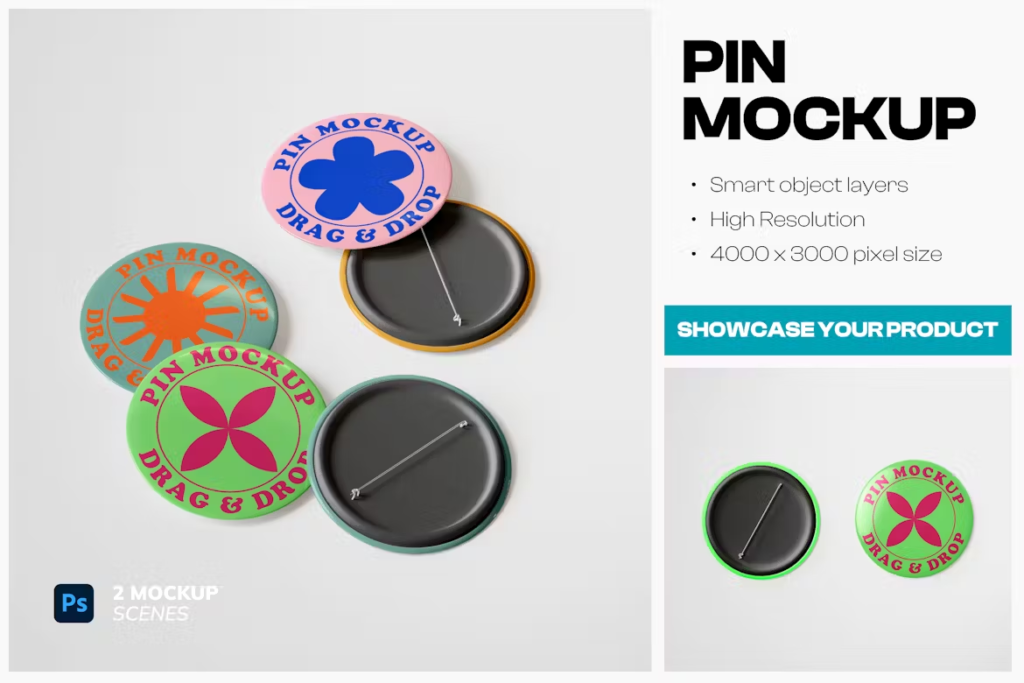 image 48 12 Melhores Mockups de PIN / Botton Gratuitos (2024)